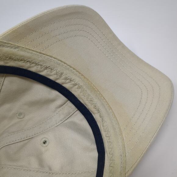 Nautica Slideback Baseball Cap Beige One Size Adjustable Embroidered 6 Panel - Picture 8 of 9